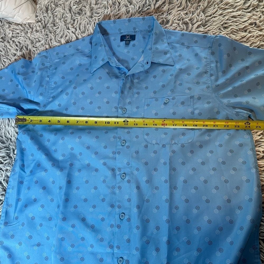 George Mens Short Sleeve Microfiber Shirt, Size Large 42-44 NWOT - Picture 12 of 13